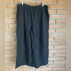Women’s wide leg black cotton pants